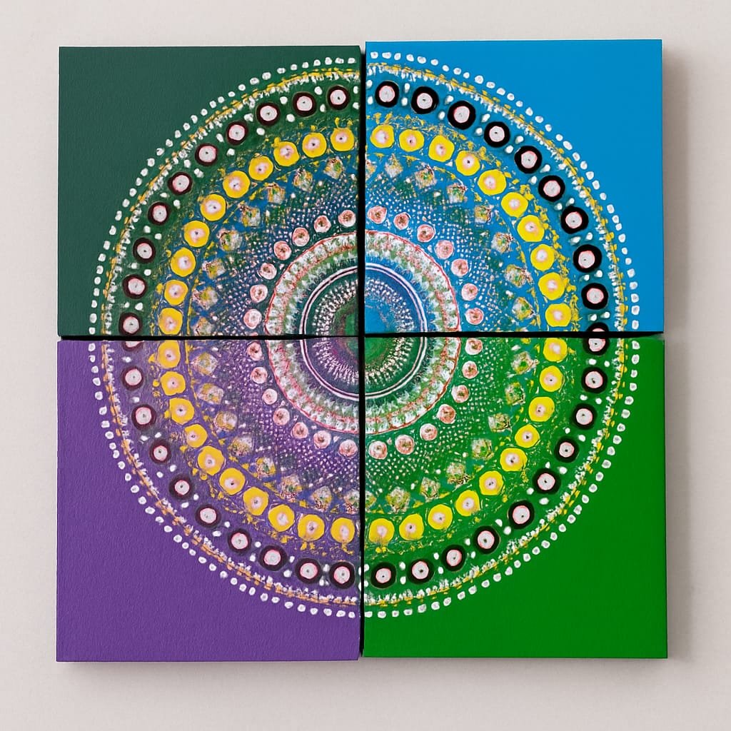 Unity in Colors – Four Panel Mandala Art